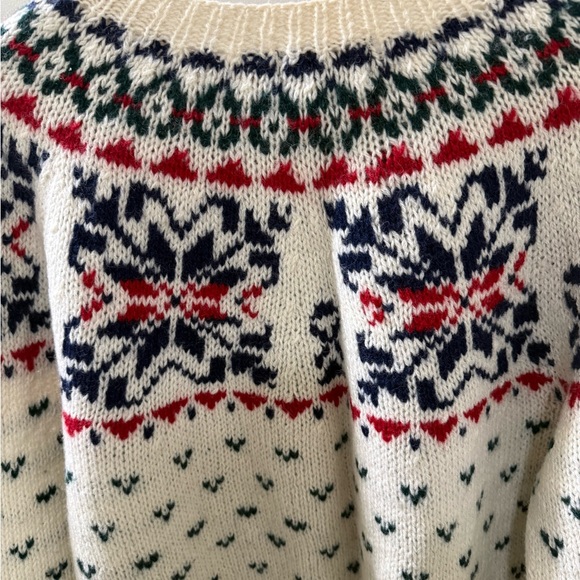 Eddie Bauer 100% Wool Fair Isle Size M Cardigan With Buttons Vintage 1990’s - Picture 2 of 7